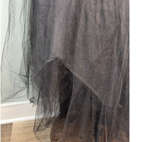 Vintage Gunne Sax Dress Jessica Mcclintock Womens 9 Black Tulle Sequins Gothic - Picture 4 of 12